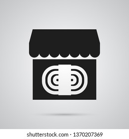 Isolated yarn shop icon symbol on clean background. Vector store element in trendy style.