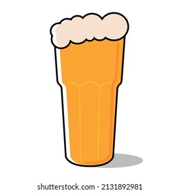 Isolated yellow beer glass with foam icon Vector illustration