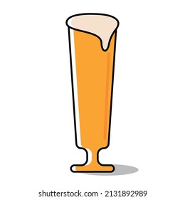 Isolated yellow beer glass with foam icon Vector illustration