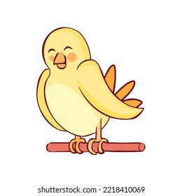 Einziger gelber Vogel, Vektorgrafik