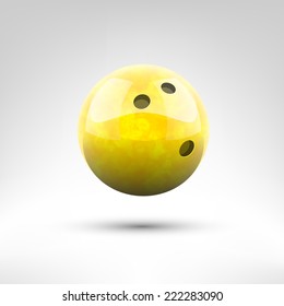 Isolated Yellow Bowling Ball Vector Illustration