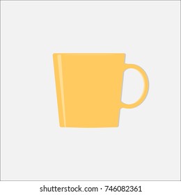 Isolated yellow ceramic cup illustration