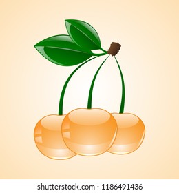 isolated yellow cherries