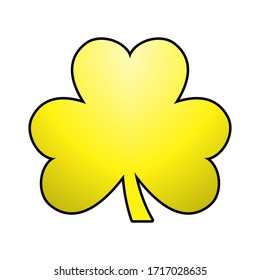 Isolated Yellow Clover Emoji Vector