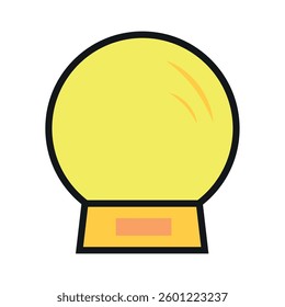 Isolated yellow crystal ball magic icon