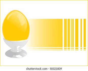 huevo aislado amarillo de Pascua en tazón, ilustración vectorial