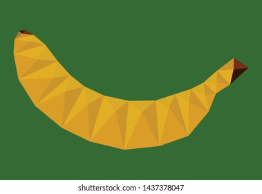 Isolated yellow geometric banana vector