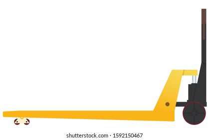 Isolated of yellow hand pallet lift truck
