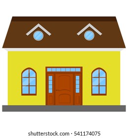 Isolated yellow house
