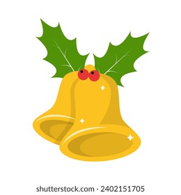 isolated yellow jingle bells design