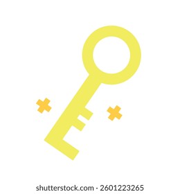 Isolated yellow key magic icon