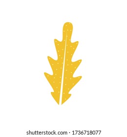 Isolated yellow leaf. Autumn leaf - Vector illustration