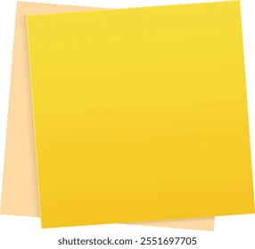 Isolated yellow and light beige Sticky notes. Vector illustration