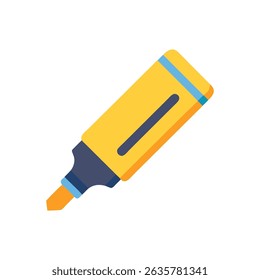 Isolated yellow marker on White Background in flat style
