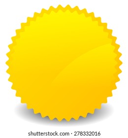 Isolated Yellow, Orange Starburst Shape With Blank Space. Vector