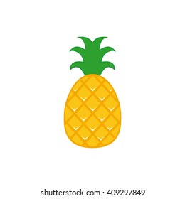 Isolated yellow pineapple on a white background