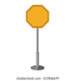 Isolated yellow road sign design