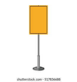 Isolated yellow road sign design