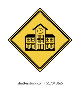 Isolated yellow road sign design