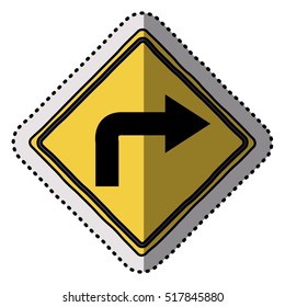 Isolated yellow road sign design