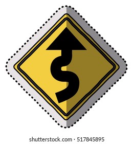 Isolated yellow road sign design