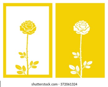 Isolated Yellow Rose,vector Illustration