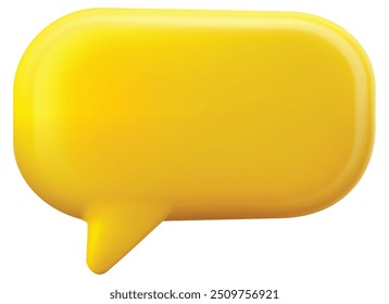 Isolated yellow rounded square speech bubble chat, vector conversation icon