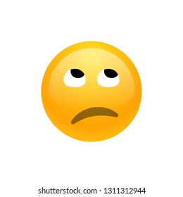 Isolated yellow smiling face with the upper white teeth icon