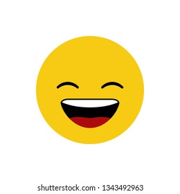 Isolated yellow smiling face with the white teeth icon