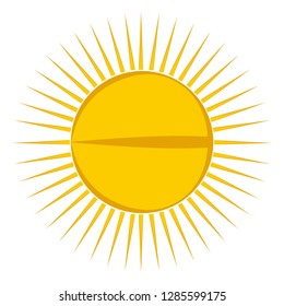 Isolated yellow sun icon. Vector illustration design