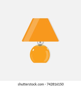 Isolated yellow table lamp