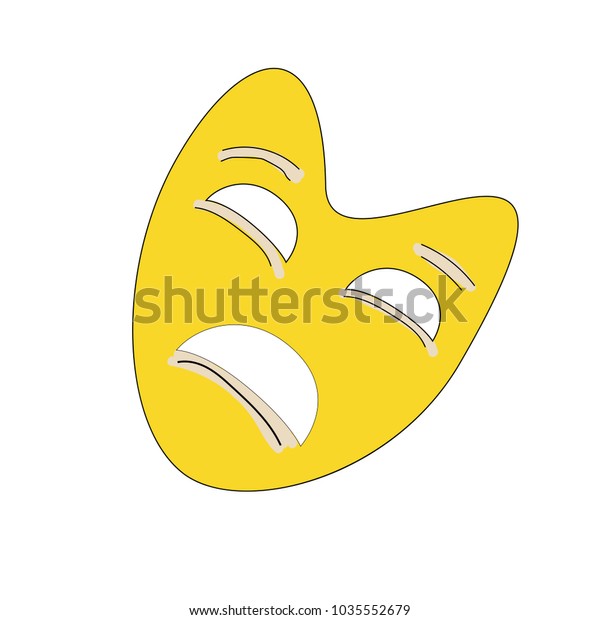 Download Isolated Yellow Theater Mask Black Line Stock Vector Royalty Free 1035552679 Yellowimages Mockups