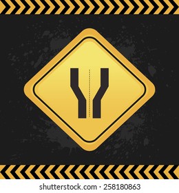 an isolated yellow transit signal on a black background