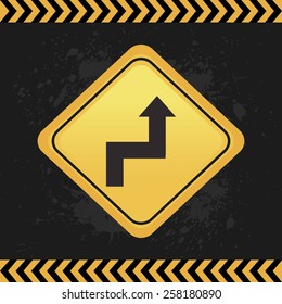 an isolated yellow transit signal on a black background