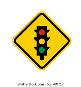 Isolated Yellow Transit Signal With A Traffic Light Icon