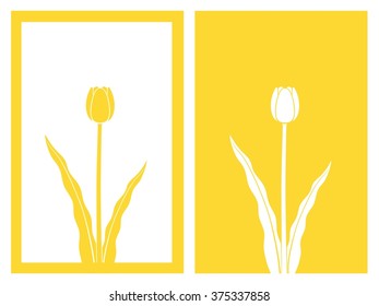 isolated yellow tulip flower,vector illustration