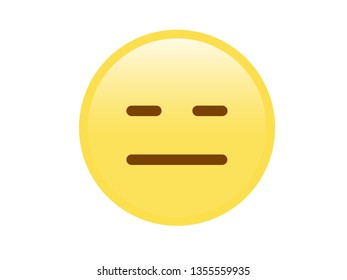 The isolated yellow unhappy, disappointed, sad flat emoji icon