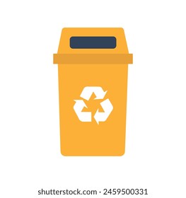 Isolated yellow waste container symbol
