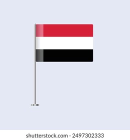 Bandera de mesa aislada de Yemen en poste, diseño de Vector de bandera yemení para impresión y Web