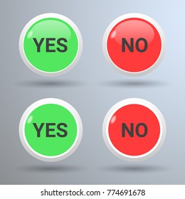 Isolated yes/no buttons illustration