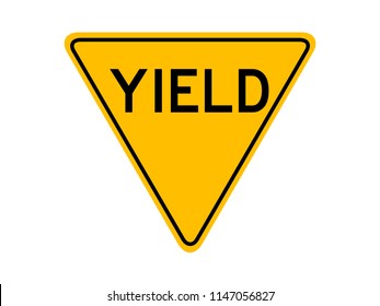 isolated yield sign with the text 