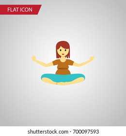 Isolated Yoga Flat Icon. Meditation Vector Element Can Be Used For Pregnant, Woman, Meditation Design Concept.