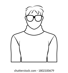 Isolated young man wearing a face mask - Vector