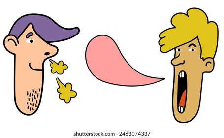 isolated young men character portrait in doodle style in vector. line art for avatar design sticker coloring postcard poster print