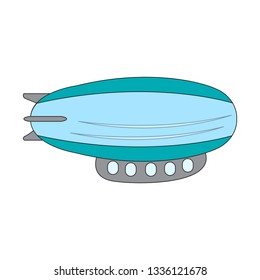 Isolated zeppelin cartoon image. Vector illustration design