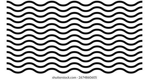 Isolated zig zag line on white page. Set of curved abstract lines on white background. Set of wavy zig zag lines. Modern zigzag illustration line set. 
