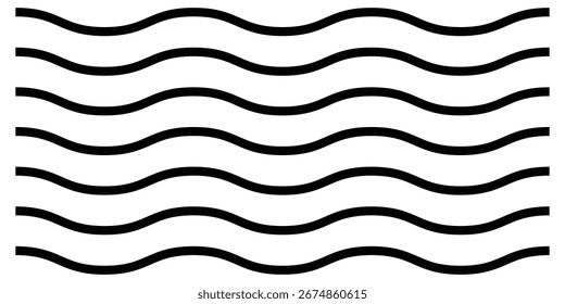 Zickzacklinie auf weißer Seite isoliert. Satz gekrümmter abstrakter Linien auf weißem Hintergrund. Satz von wellenförmigen Zickzacklinien. Modernes Zickzack-Illustrationslinienset. 