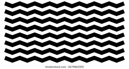 Isolated zig zag line on white page. Set of curved abstract lines on white background.  Modern zigzag illustration line set. Graphical pattern shapes icon. 