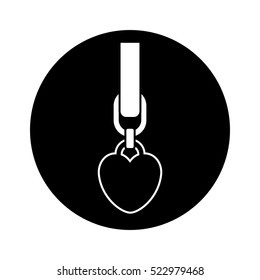 Isolated zip inside circle design