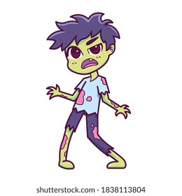 Isolated zombie cartoon kawaii. Halloween - Vector illustration